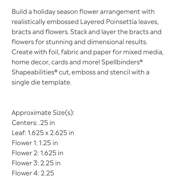 Spellbinders Layered Poinsettia Cutting Dies - Picture 2 of 5
